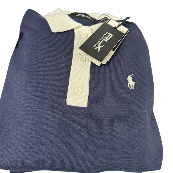 Ralph Lauren RLX Performance Polo Collar Sweater, NWT, Navy, GOLF - Picture 8 of 9